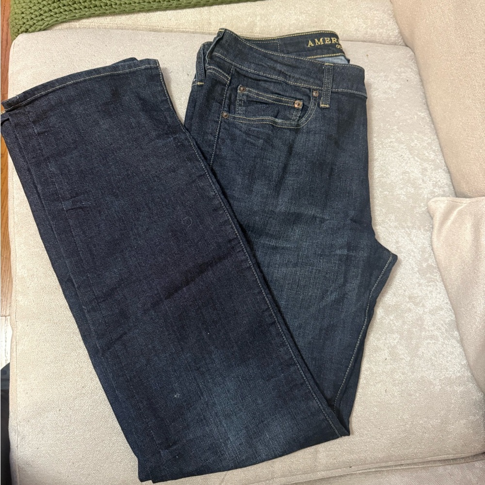 American Eagle Outfitters Men's Deep Indigo Straight Jeans